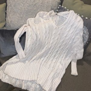 Oversize white free people knitted sweater